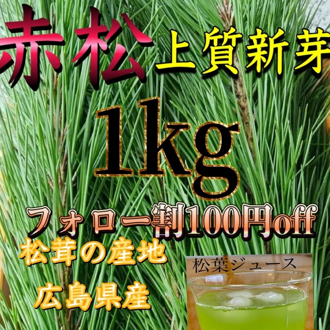 ですです様専用です。上質新芽、赤松松葉 松の葉 松葉ジュース1キロ、 食品/飲料/酒の食品(野菜)の商品写真