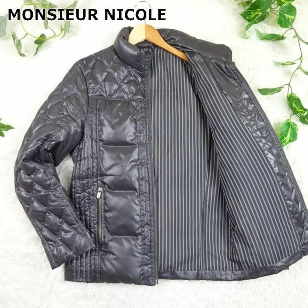 MONSIEUR NICOLE(ムッシュニコル)のムッシュニコル　ダウンジャケット　キルティング　L　チャコールグレー メンズのジャケット/アウター(ダウンジャケット)の商品写真