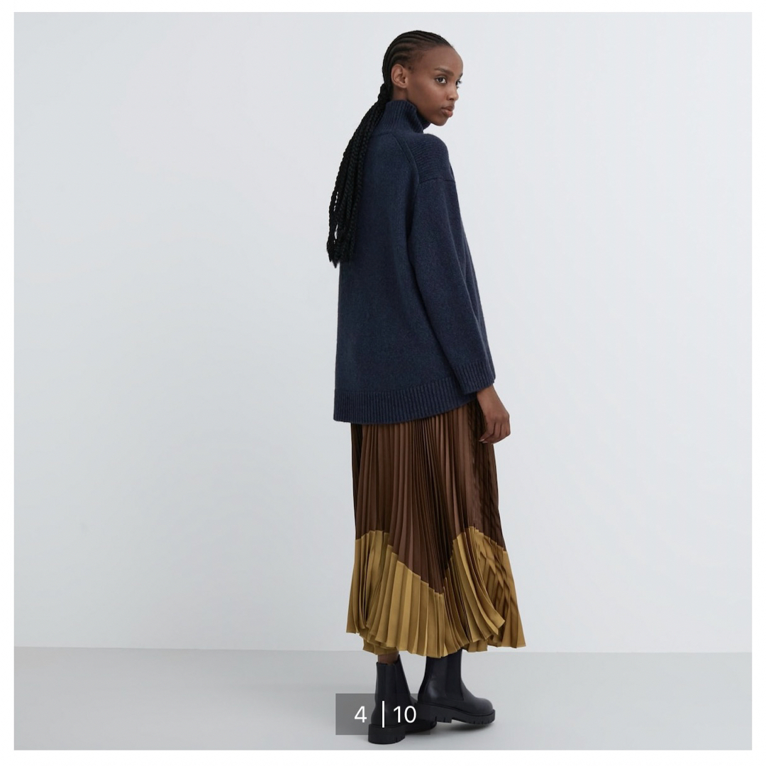 UNIQLO(ユニクロ)の新品★プリーツカラーブロックスカート　Mサイズ レディースのスカート(ロングスカート)の商品写真