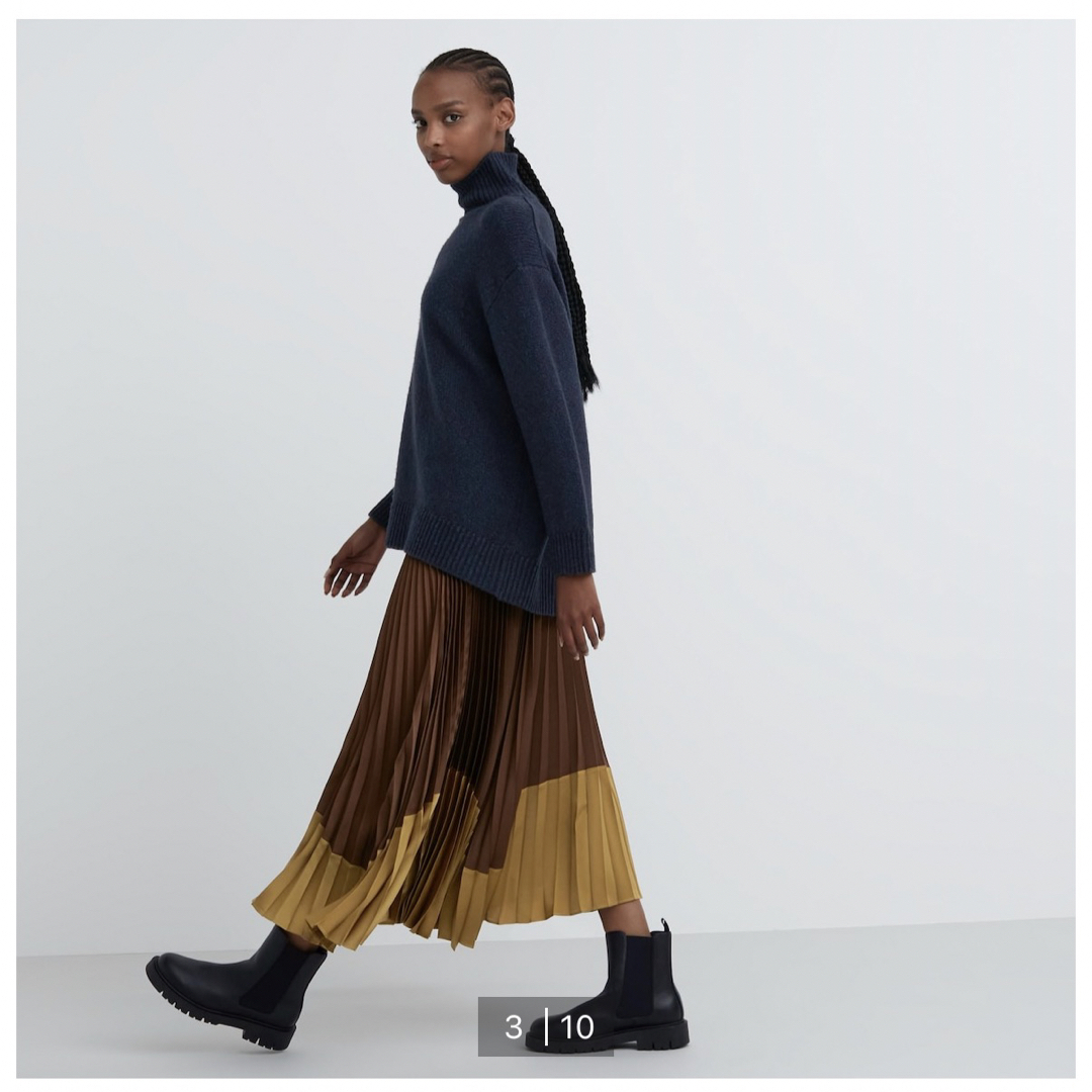 UNIQLO(ユニクロ)の新品★プリーツカラーブロックスカート　Mサイズ レディースのスカート(ロングスカート)の商品写真