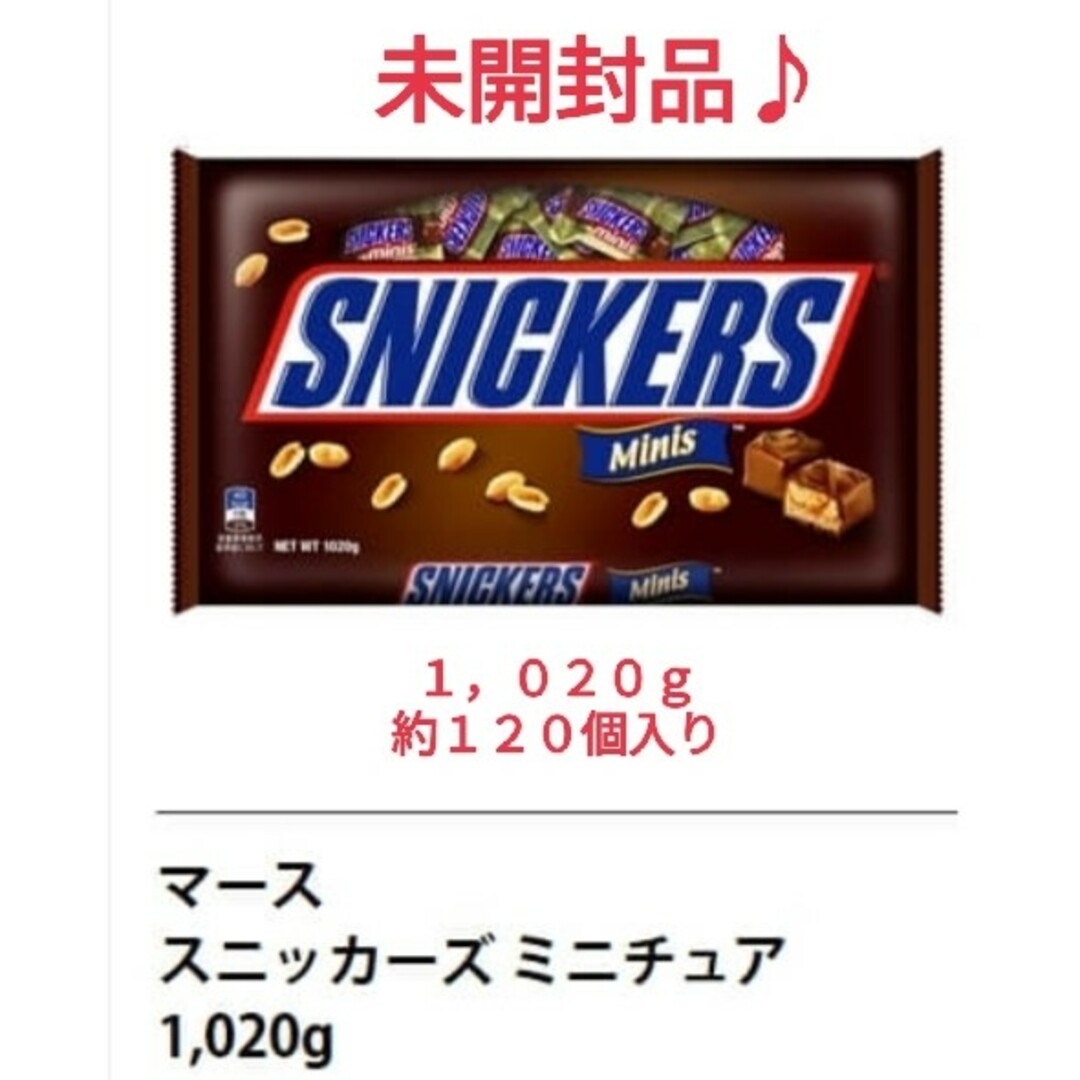 MARS(マース)のマース スニッカーズ ミニチュア 1020g☆賞味期限２０２４年６月 食品/飲料/酒の食品(菓子/デザート)の商品写真