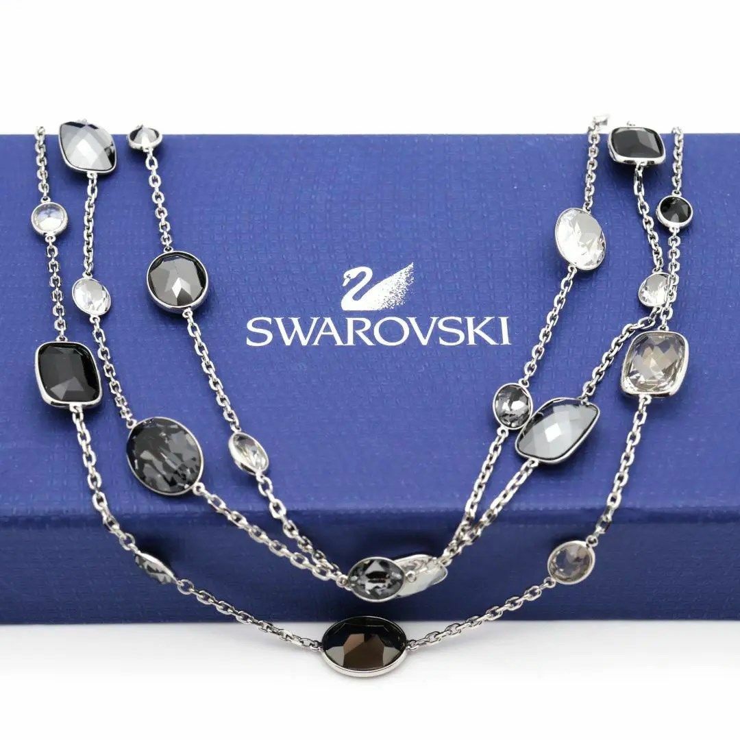 SWAROVSKI - 《美品》SWAROVSKI ネックレス パメラ ブラック 3連 ...