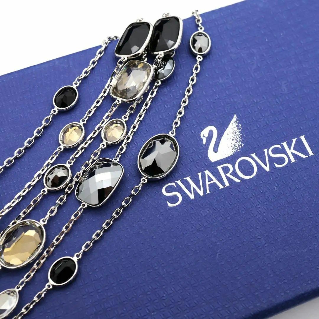 SWAROVSKI - 《美品》SWAROVSKI ネックレス パメラ ブラック 3連 ...