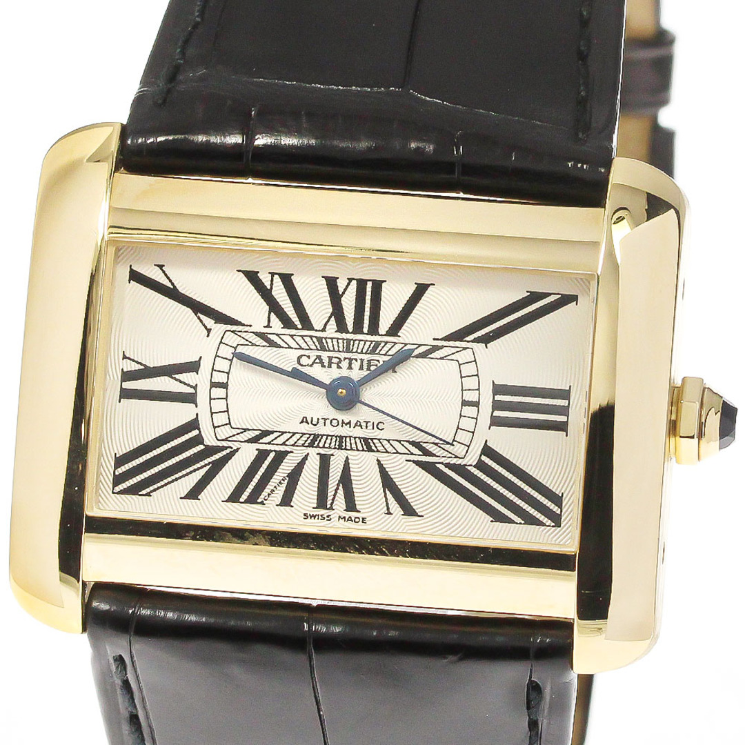 軽いダメージ針カルティエ CARTIER W6300856 タンクディバンLM K18YG 自動巻き メンズ 美品 箱付き_784534