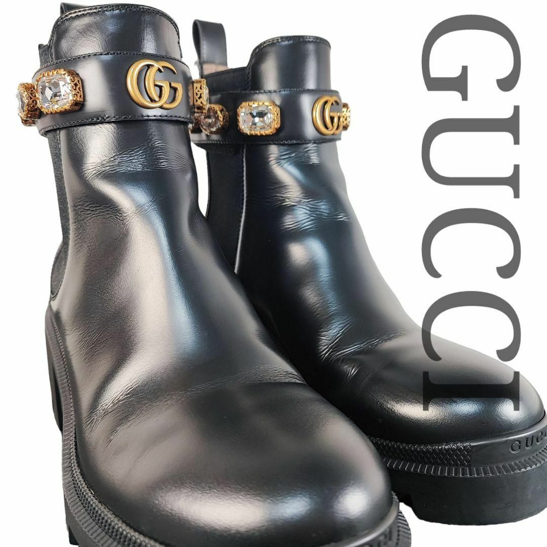 Gucci - 【美品】 GUCCI グッチ サイドゴアブーツ GGマーモント