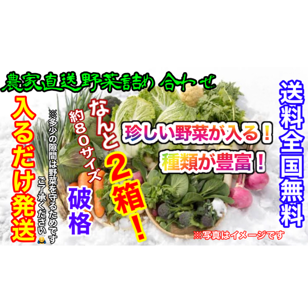 おまかせ冬野菜詰め合わせ約80サイズ入るだけ2箱発送!破格!期間限定値下げ! 食品/飲料/酒の食品(野菜)の商品写真
