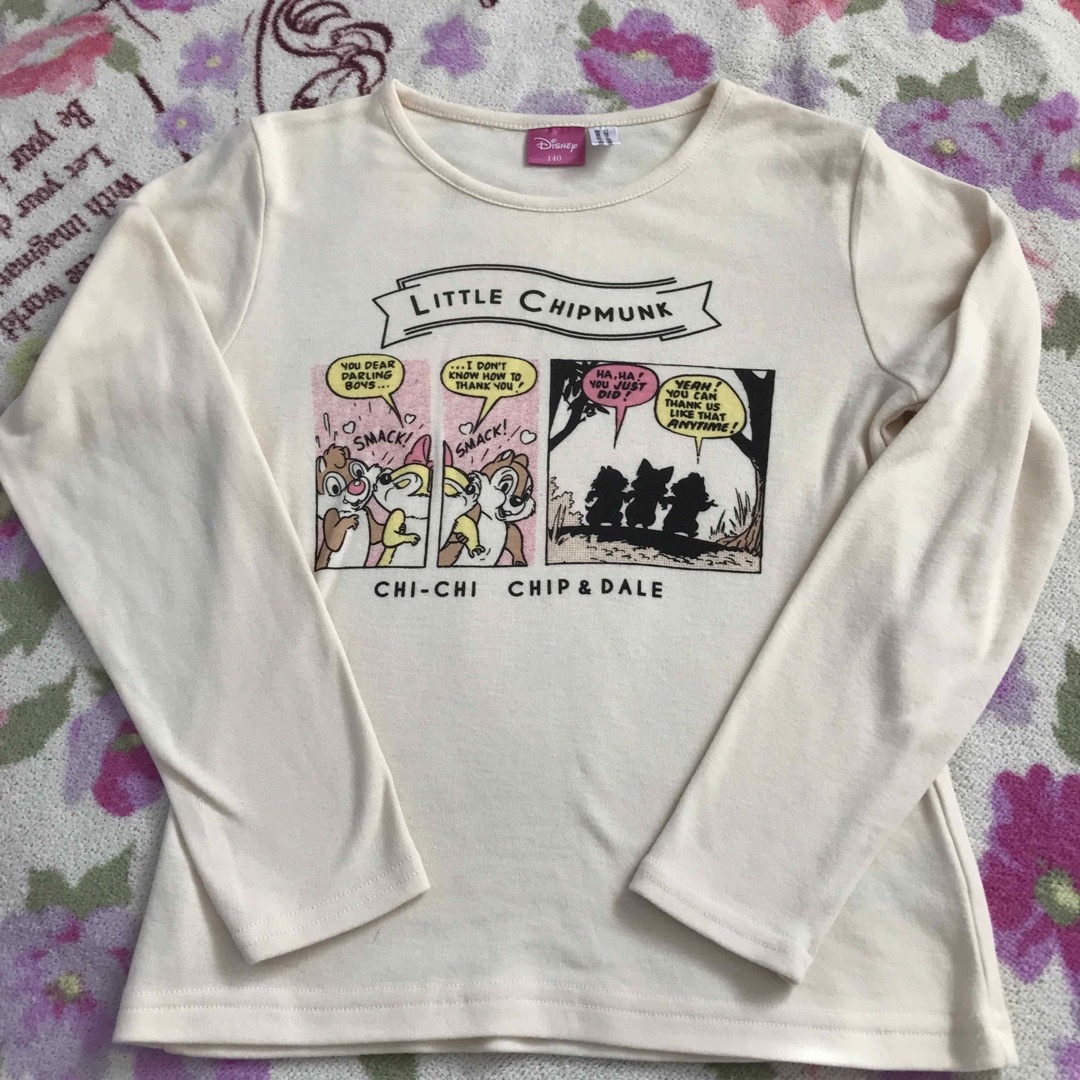 Disney(ディズニー)の長袖Tシャツ　チップとデール　140 女の子 キッズ/ベビー/マタニティのキッズ服女の子用(90cm~)(Tシャツ/カットソー)の商品写真