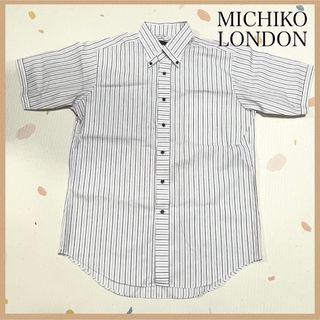 ミチコロンドン(MICHIKO LONDON)のミチコロンドン ストラップシャツL モノトーン Yシャツ 半袖シャツ フォーマル(シャツ)