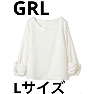 グレイル(GRL)の【GRL】スカラップネックパールリボンスリーブトップス[k6079m](カットソー(長袖/七分))