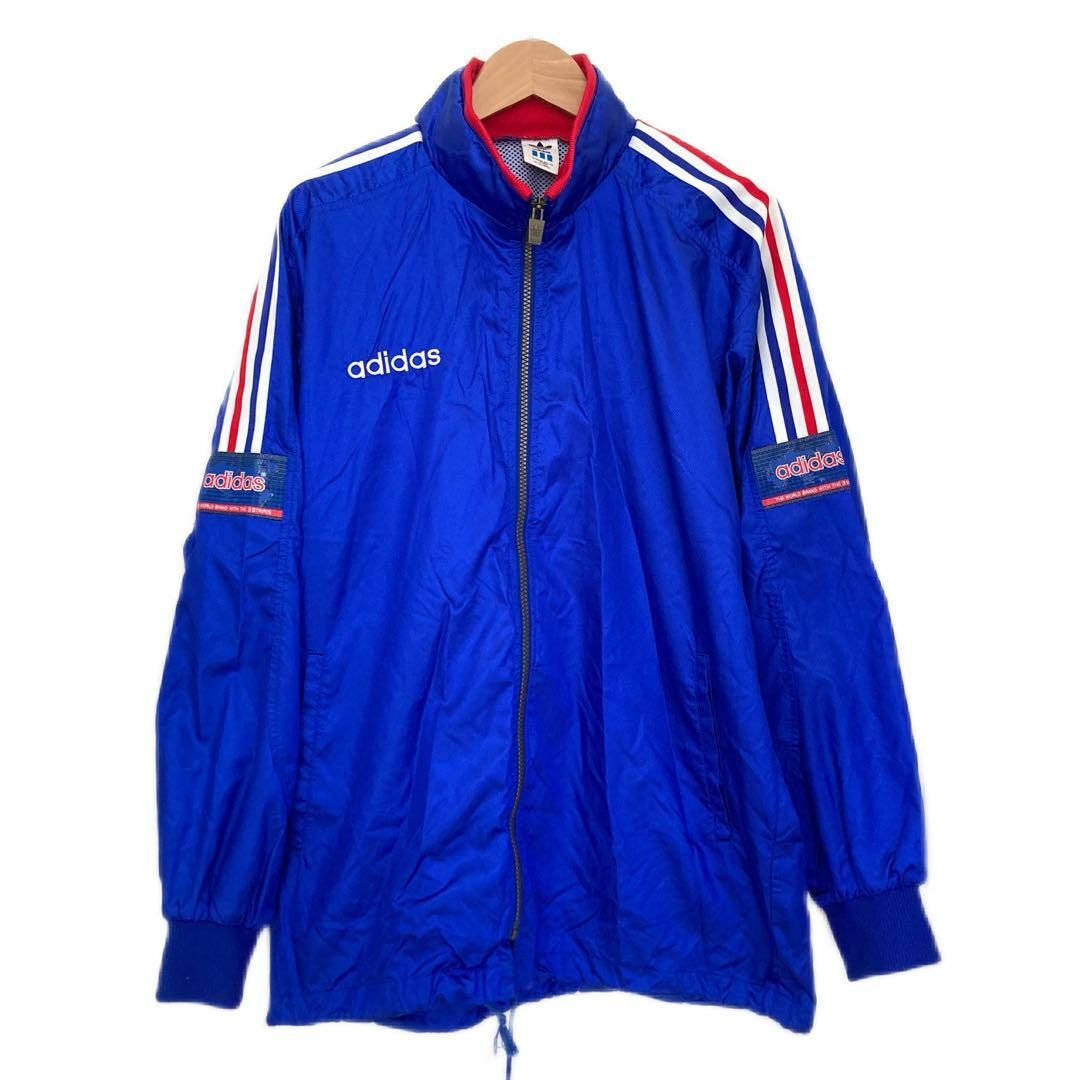 adidas(アディダス)の【80s】　アディダス　ナイロンジャケット　セットアップ　ブルー　デサント製　L メンズのジャケット/アウター(ナイロンジャケット)の商品写真