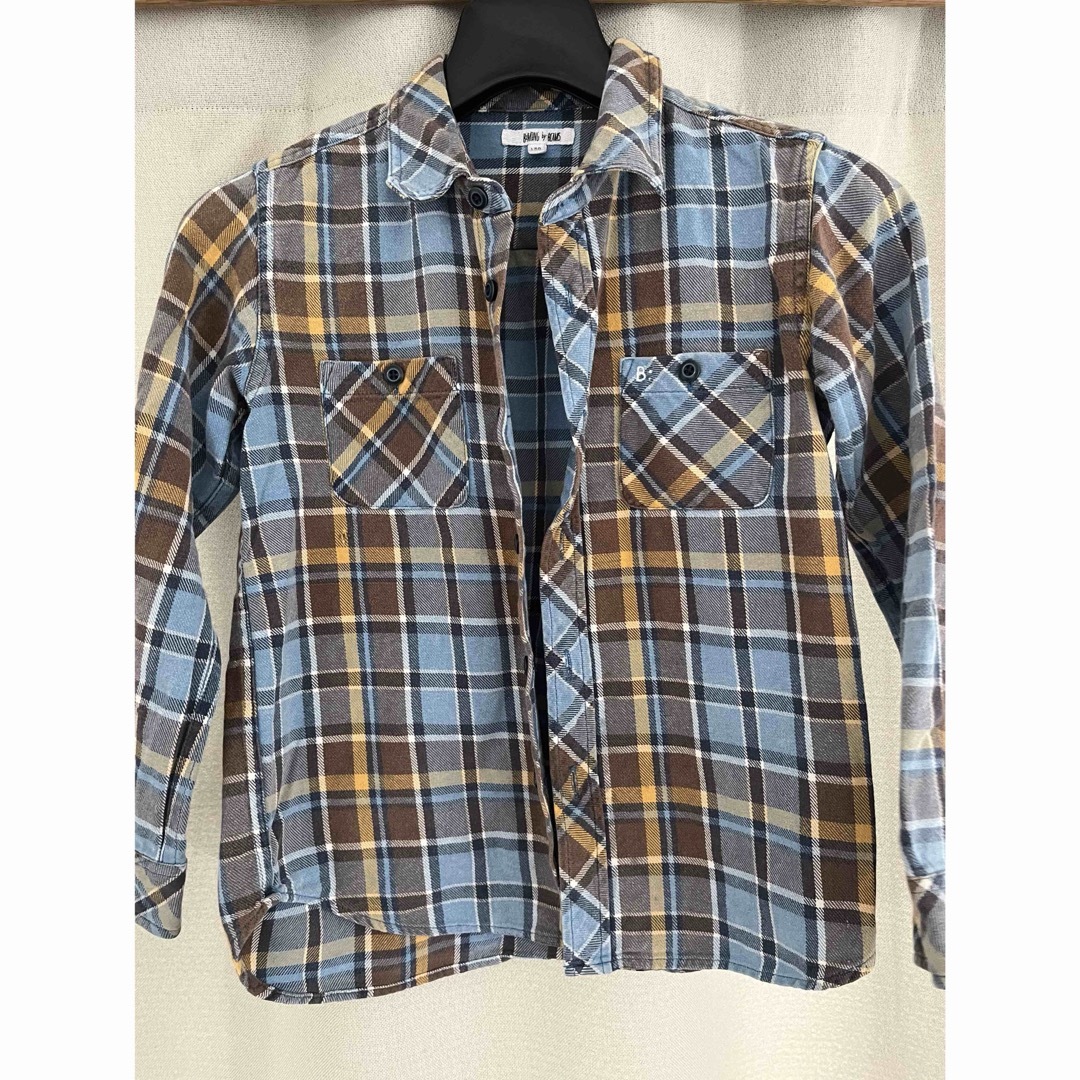 BEAMS BOY(ビームスボーイ)のBeams ブルーチェック長袖シャツ キッズ/ベビー/マタニティのキッズ服男の子用(90cm~)(ブラウス)の商品写真