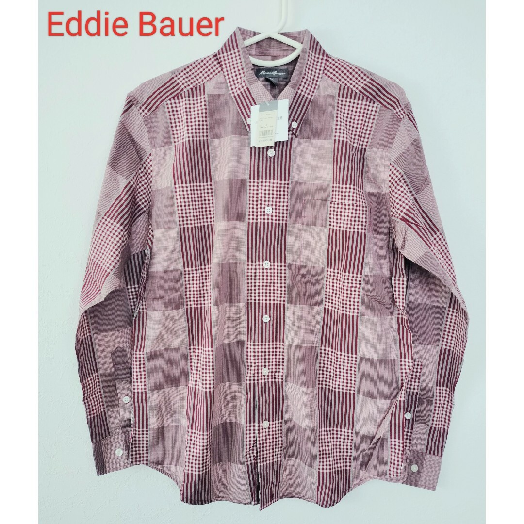 Eddie Bauer(エディーバウアー)の未使用★Eddie Bauer 長袖シャツ M(日本サイズ) レッド メンズのトップス(シャツ)の商品写真