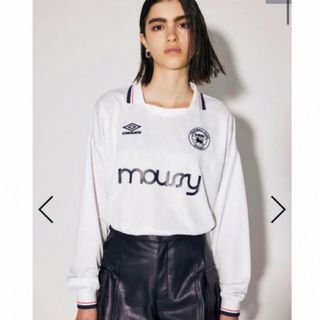 マウジー(moussy)の中町綾色違い着用♡MOUSSY×UMBROコラボ♡UMBRO ユニフォーム♡白(Tシャツ(長袖/七分))