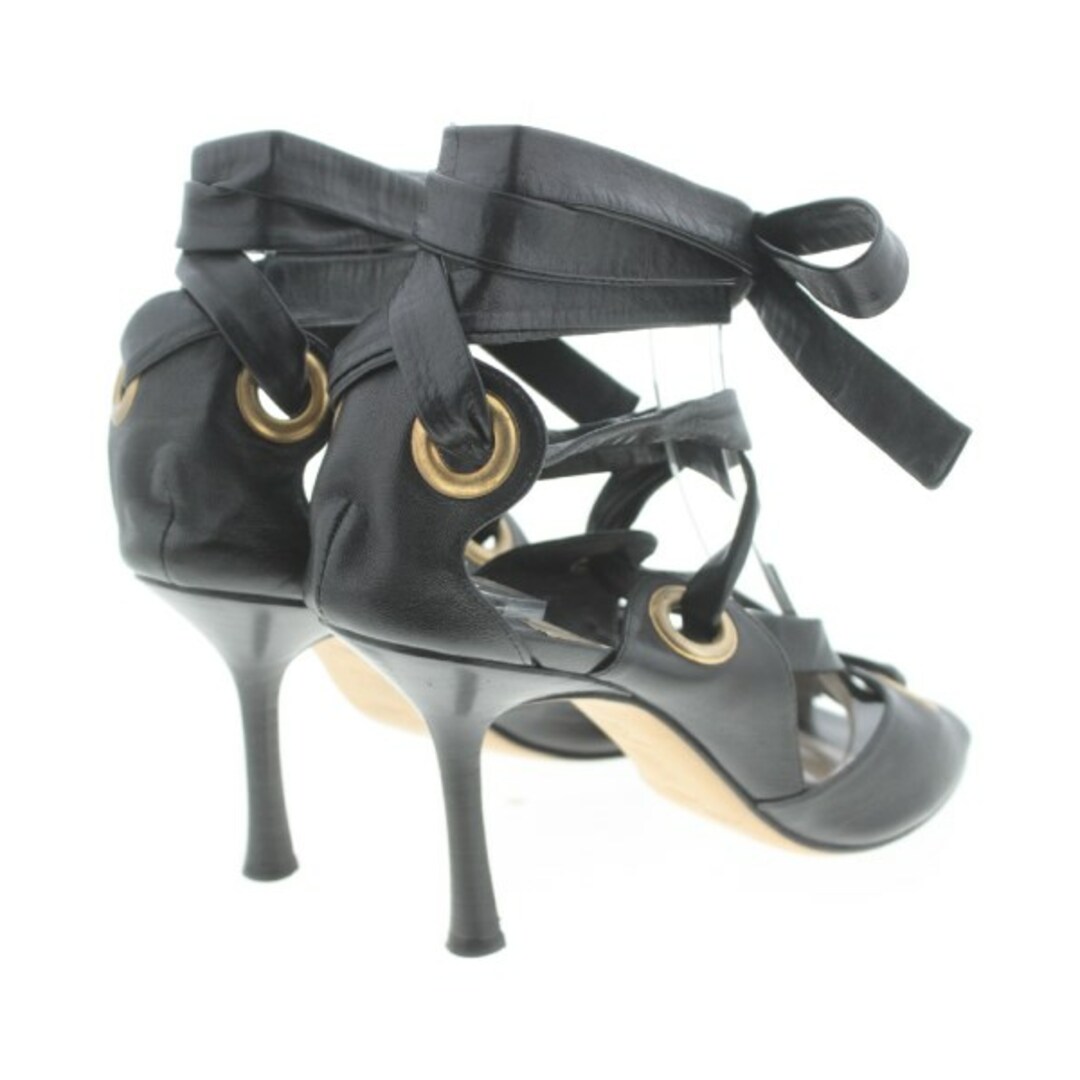 JIMMY CHOO - JIMMY CHOO サンダル EU38 1/2(25cm位) 黒xゴールド