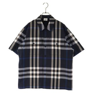 バーバリー(BURBERRY)のBURBERRY バーバリー コットン半袖チェックシャツ ネイビー 8071026(シャツ)