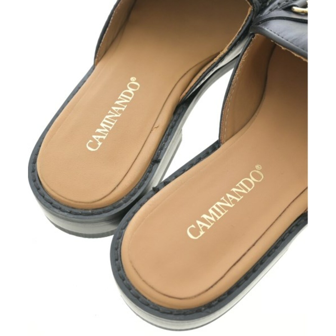 CAMINANDO(カミナンド)のCAMINANDO カミナンド サンダル US6(23cm位) 黒xゴールド 【古着】【中古】 レディースの靴/シューズ(サンダル)の商品写真