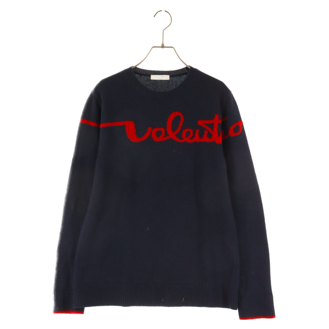 464センチ肩幅VALENTINO ヴァレンチノ 20SS Logo Knit Sweater ロゴニットセーター ネイビー TV3KC07U64H