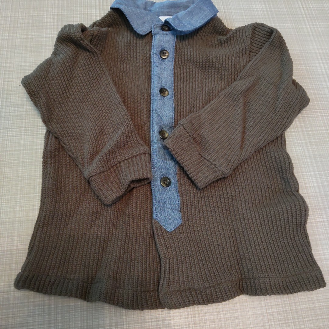 OQNOのざっくりニットカーディガン キッズ/ベビー/マタニティのキッズ服男の子用(90cm~)(カーディガン)の商品写真