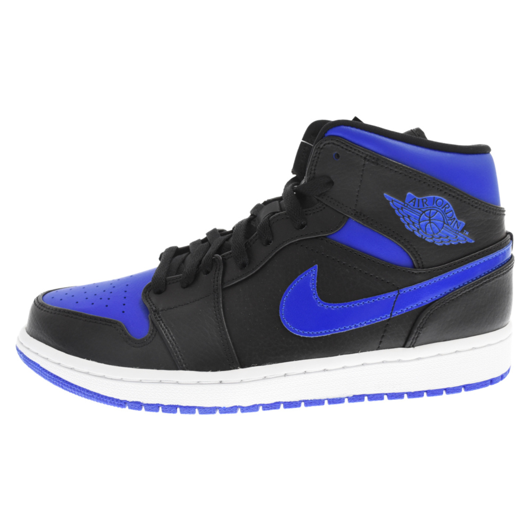 105センチ甲NIKE ナイキ AIR JORDAN 1 AJ1 MID HYPER ROYAL エアジョーダン1ミッド ハイパーロイヤル ハイカットスニーカー ブラック/ブルー 554724‐068 US10/28.0cm