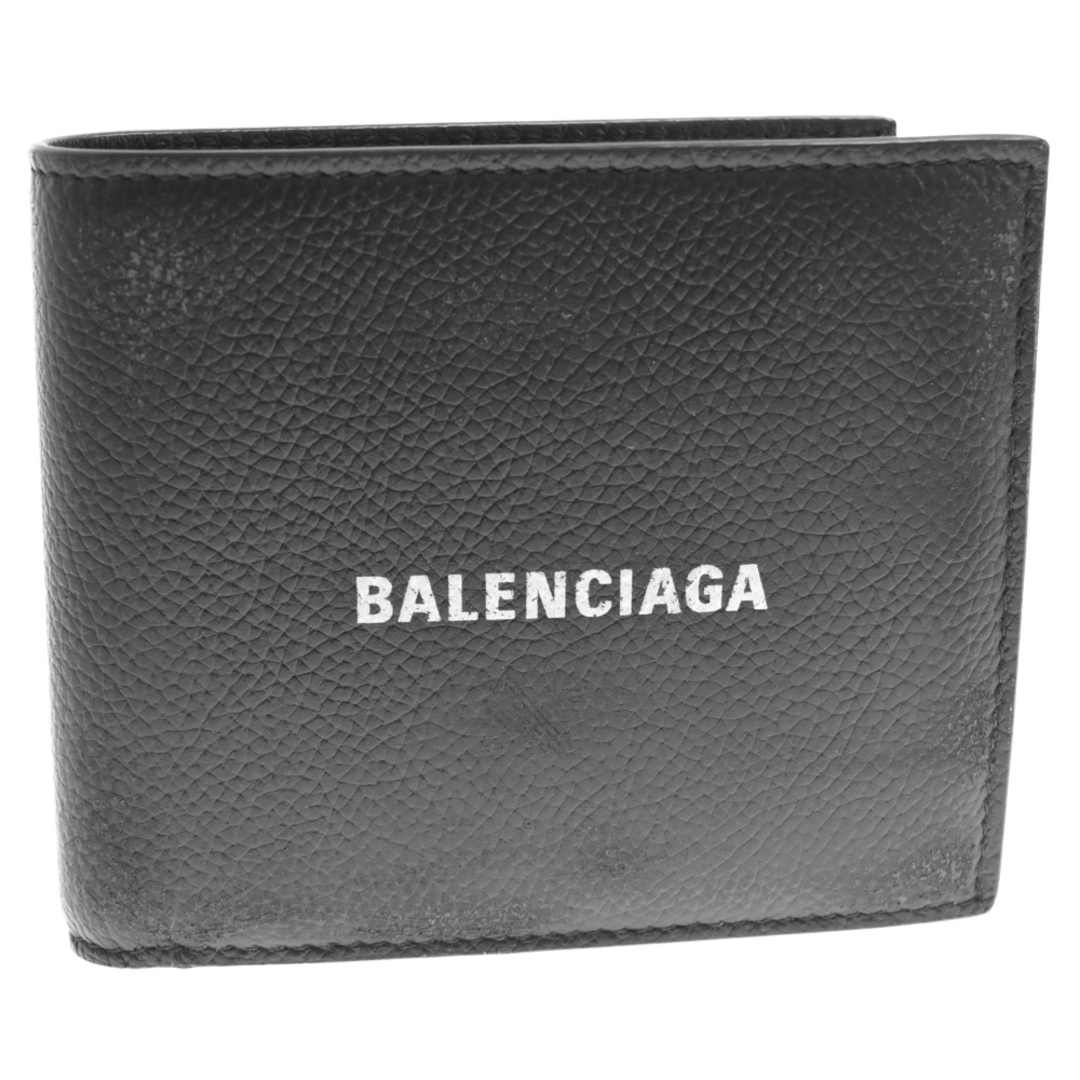 BALENCIAGA バレンシアガ スクエア ロゴ 二つ折り財布 コインケース ウォレット 594315 ブラック95センチ横幅