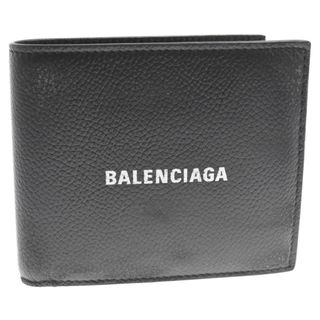 バレンシアガ(Balenciaga)のBALENCIAGA バレンシアガ スクエア ロゴ 二つ折り財布 コインケース ウォレット 594315 ブラック(折り財布)