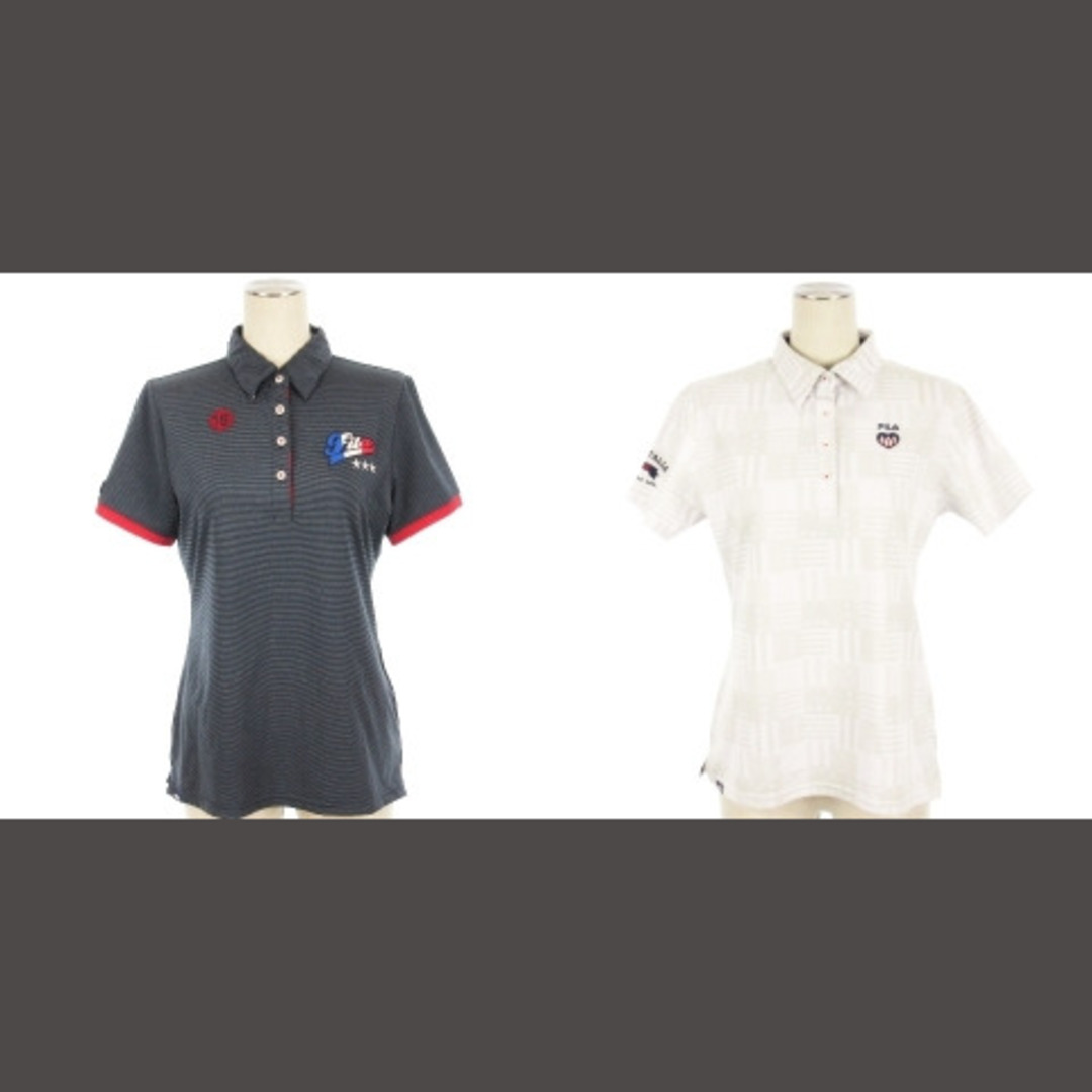 FILA(フィラ)のフィラ GOLF ポロシャツ 半袖 2点セット 総柄 ワッペン L ■ECS スポーツ/アウトドアのゴルフ(ウエア)の商品写真
