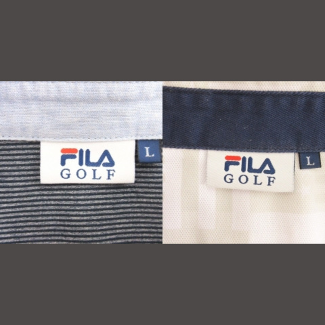 FILA(フィラ)のフィラ GOLF ポロシャツ 半袖 2点セット 総柄 ワッペン L ■ECS スポーツ/アウトドアのゴルフ(ウエア)の商品写真