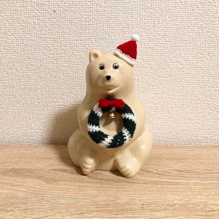 しろくま貯金箱　クリスマスリース　セット(置物)