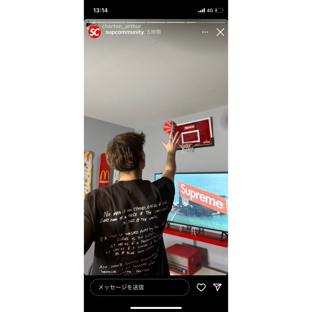 Supreme(シュプリーム)のsupreme spalding mini basketball hoop 新品 スポーツ/アウトドアのスポーツ/アウトドア その他(バスケットボール)の商品写真