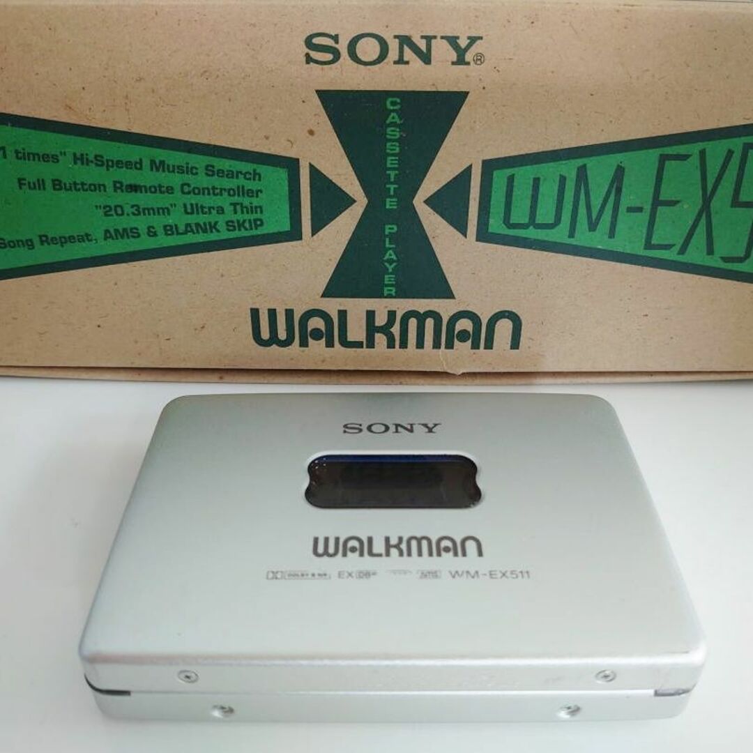 【超美品】付属品完備1995年製SONYウォークマンWM-EX511シルバー希少1995年8月14日製造番号
