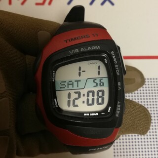 カシオ(CASIO)の【ジャンク品】CASIO　PHYS　TIMERS11　RFT-100　赤(腕時計(デジタル))