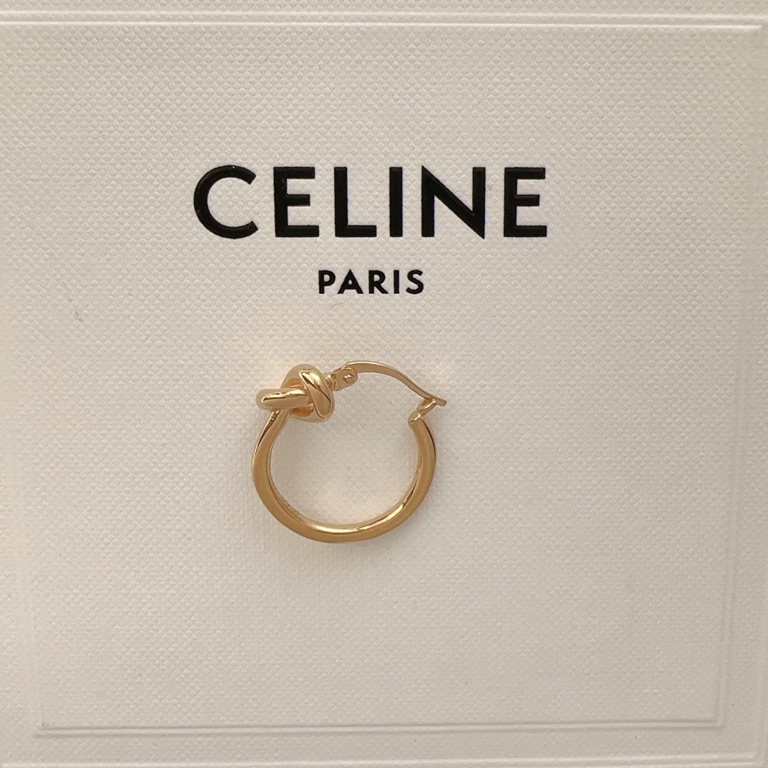 celine(セリーヌ)のCELINE セリーヌ　ノット　スモールフープ　ピアス　イヤリング　片耳　極美品 レディースのアクセサリー(ピアス)の商品写真