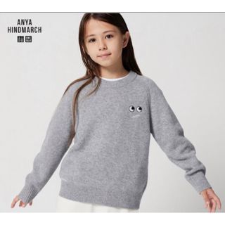 ユニクロ(UNIQLO)のユニクロ アニヤ ハインドマーチ キッズ プレミアムラムクルーネックセーター(ニット)