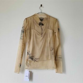 アメリヴィンテージ(Ameri VINTAGE)の【新品・タグ付き】MEDI FLOWER TATOO SHEER TOP(カットソー(長袖/七分))