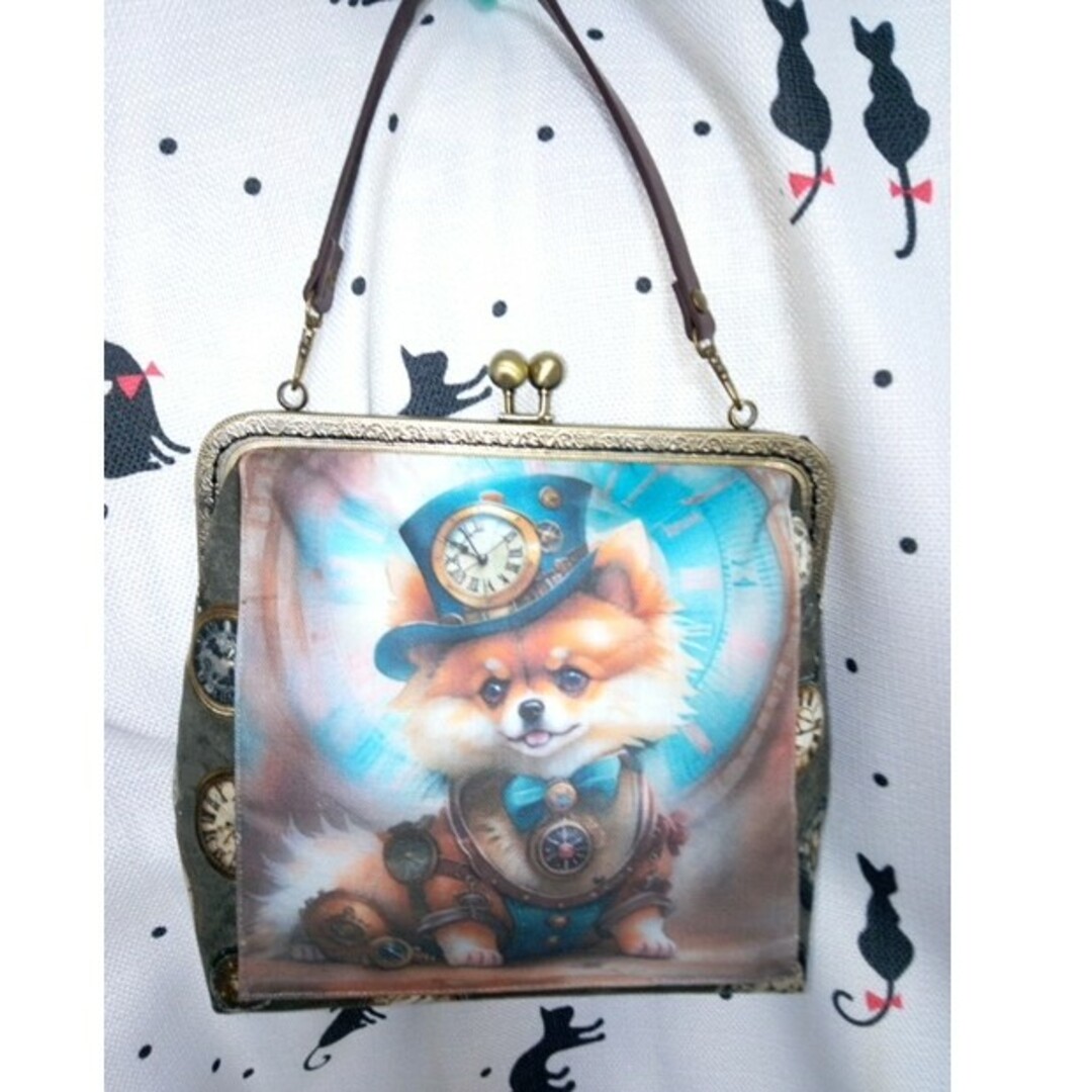 がま口バッグハンドメイド犬 ハンドメイドのファッション小物(バッグ)の商品写真