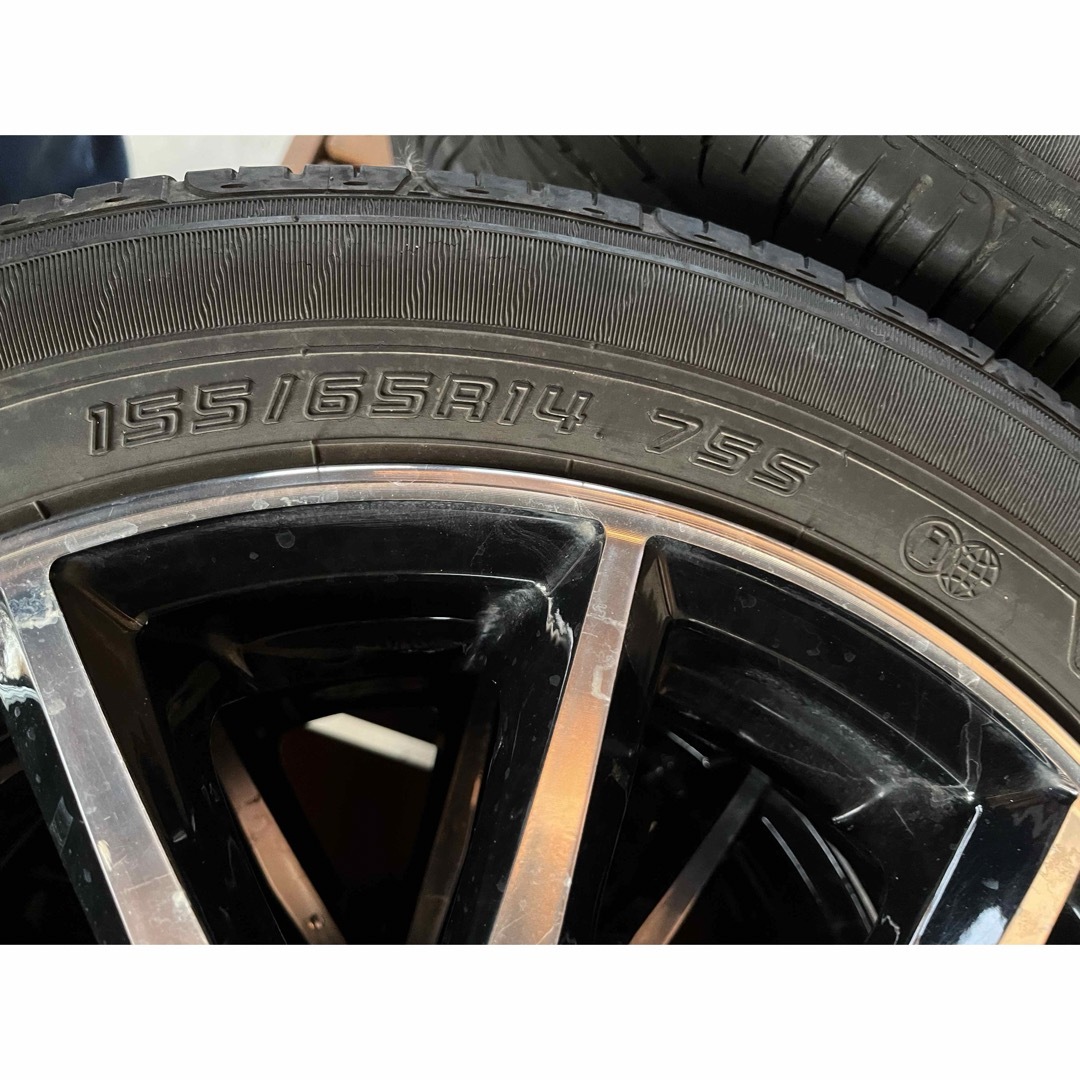 DUNLOP(ダンロップ)のサマータイヤ/ホイール155/65/14 自動車/バイクの自動車(タイヤ・ホイールセット)の商品写真