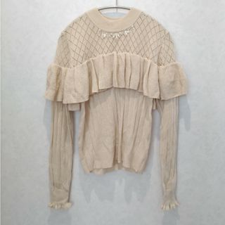 アクシーズファム(axes femme)のaxesfemme　ニット　トップス　ベージュ　イエロー(ニット/セーター)