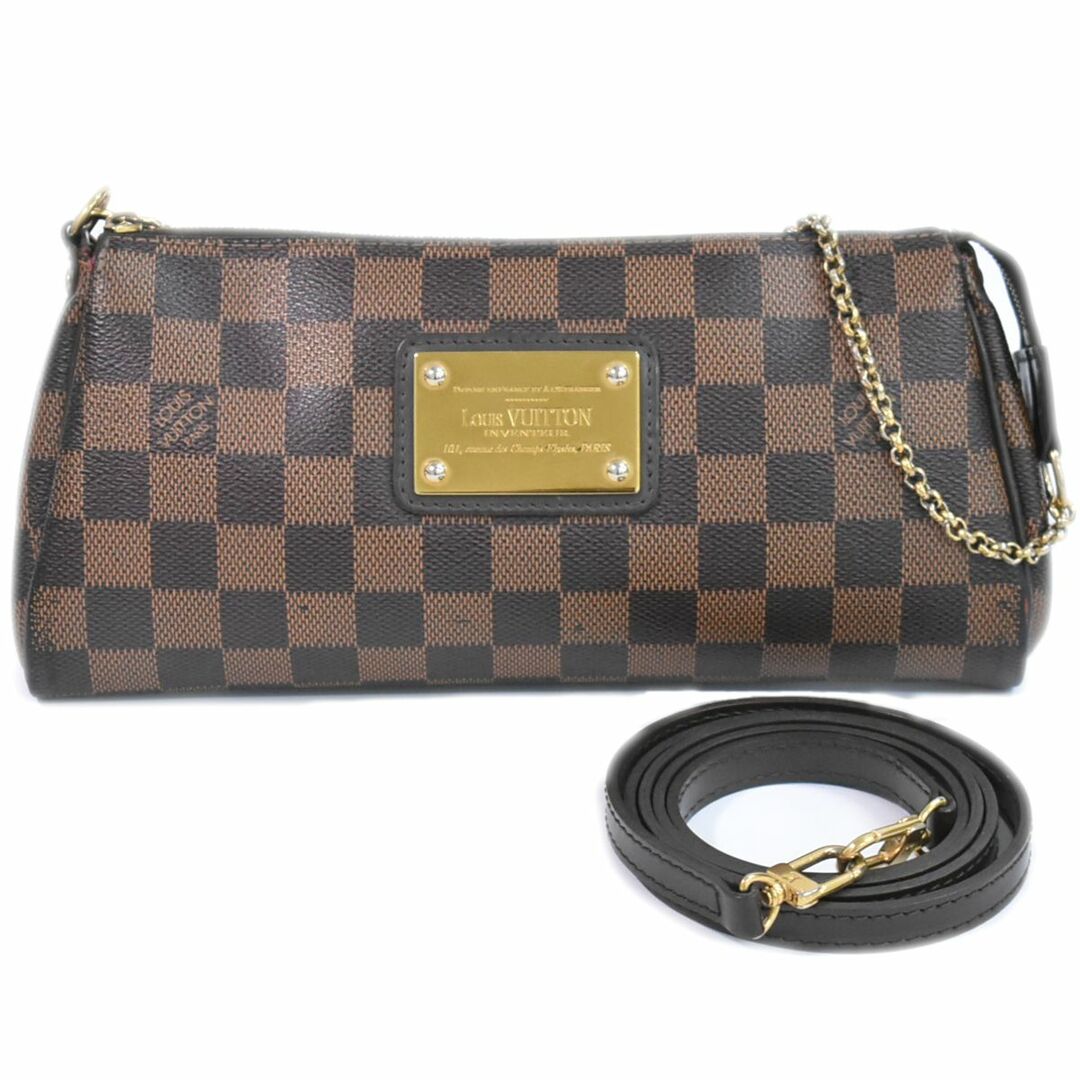 本物 ルイヴィトン LOUIS VUITTON LV エヴァ ダミエ エベヌ 2WAY ショルダーバッグ ハンドバッグ ポシェット ブラウン N55213 Eva ビトン バッグレディース