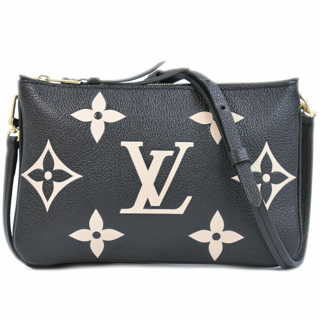 本物 ルイヴィトン LOUIS VUITTON LV ポシェット ドゥーブルジップ モノグラム アンプラント レザー ショルダーバッグ ノワール ブラック M80787 ビトン バッグショルダーバッグ