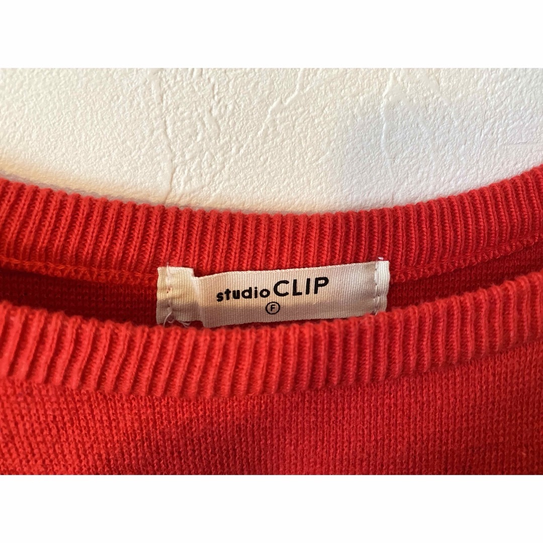 STUDIO CLIP(スタディオクリップ)のスタジオクリップ　studio clip ニット　赤ニット レディースのトップス(ニット/セーター)の商品写真