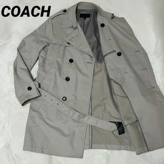 COACH - 【ベルト付き】コーチ　COACH  トレンチコート　グレー　M メンズ　ダブル