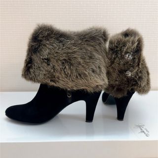 ギンザカネマツ(GINZA Kanematsu)の【美品】銀座かねまつ　ファー ショートブーツ ブーティ(ブーツ)