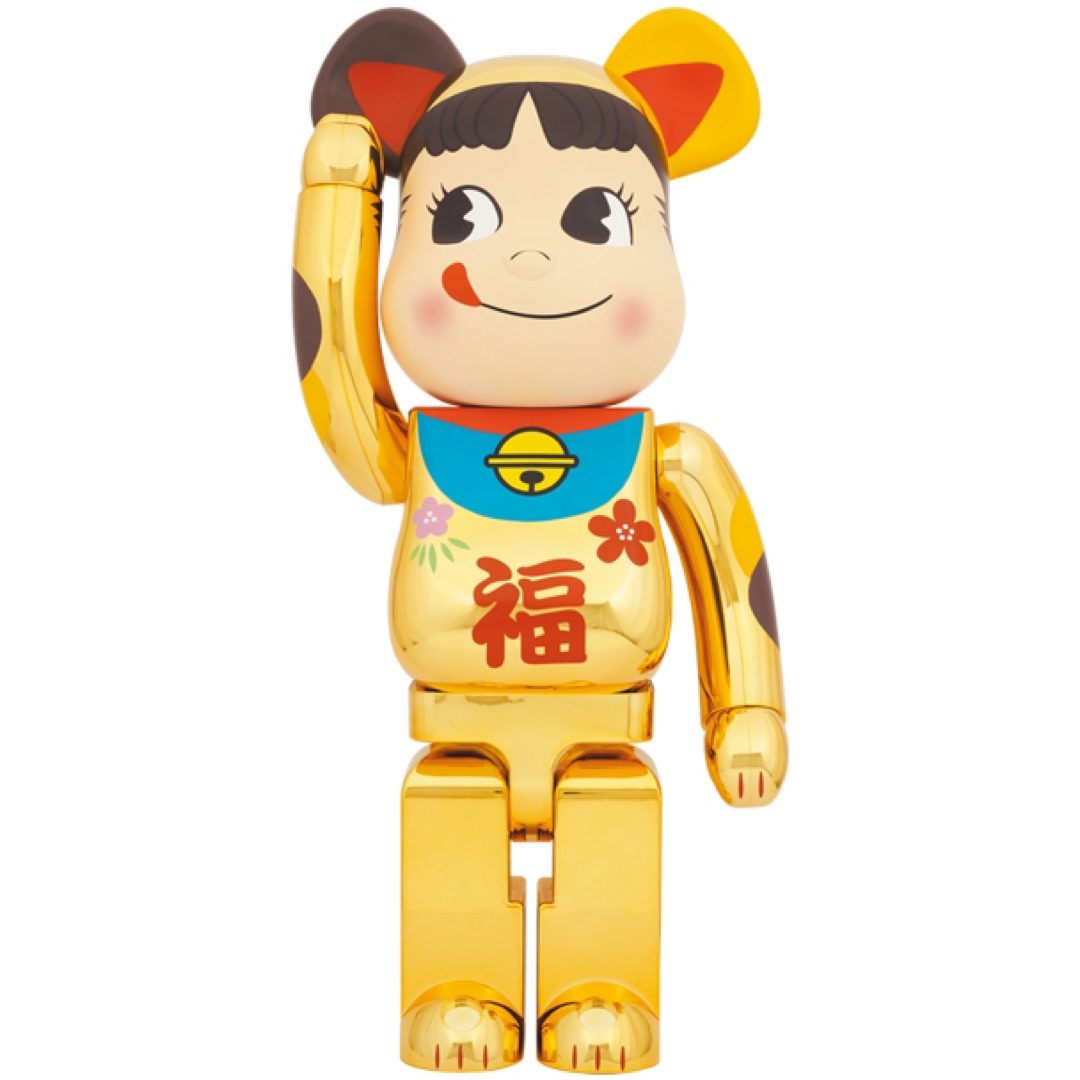 BE@RBRICK 招き猫 ペコちゃん 福 金メッキ 1000％フィギュア