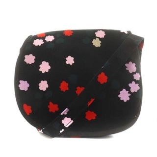 マリメッコ(marimekko)のマリメッコ ショルダーバッグ ポシェット 花柄 キャンバス ピンク 赤 黒(ショルダーバッグ)