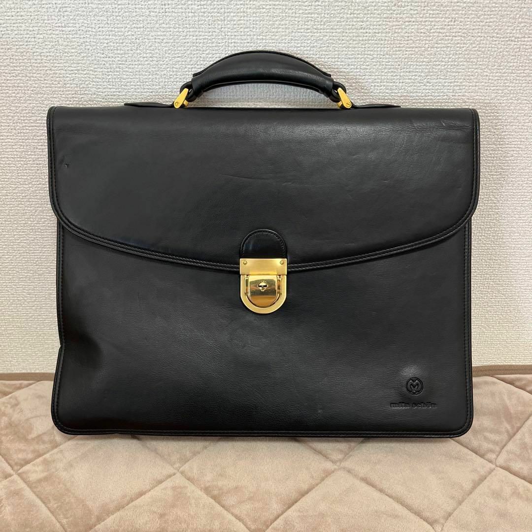 美品】ミラ・ショーン レザービジネスバッグ- 美品】ミラ・ショーン レザービジネスバッグ-