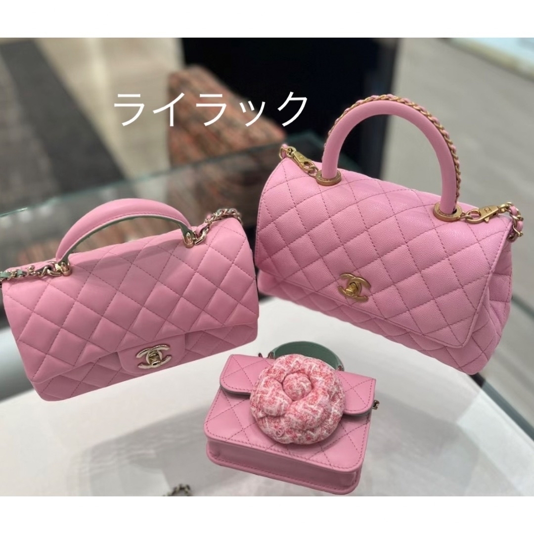 CHANEL(シャネル)の23P新作 新品同様　シャネル　ココハンドル  トップハンドル　24cm　ピンク レディースのバッグ(ショルダーバッグ)の商品写真