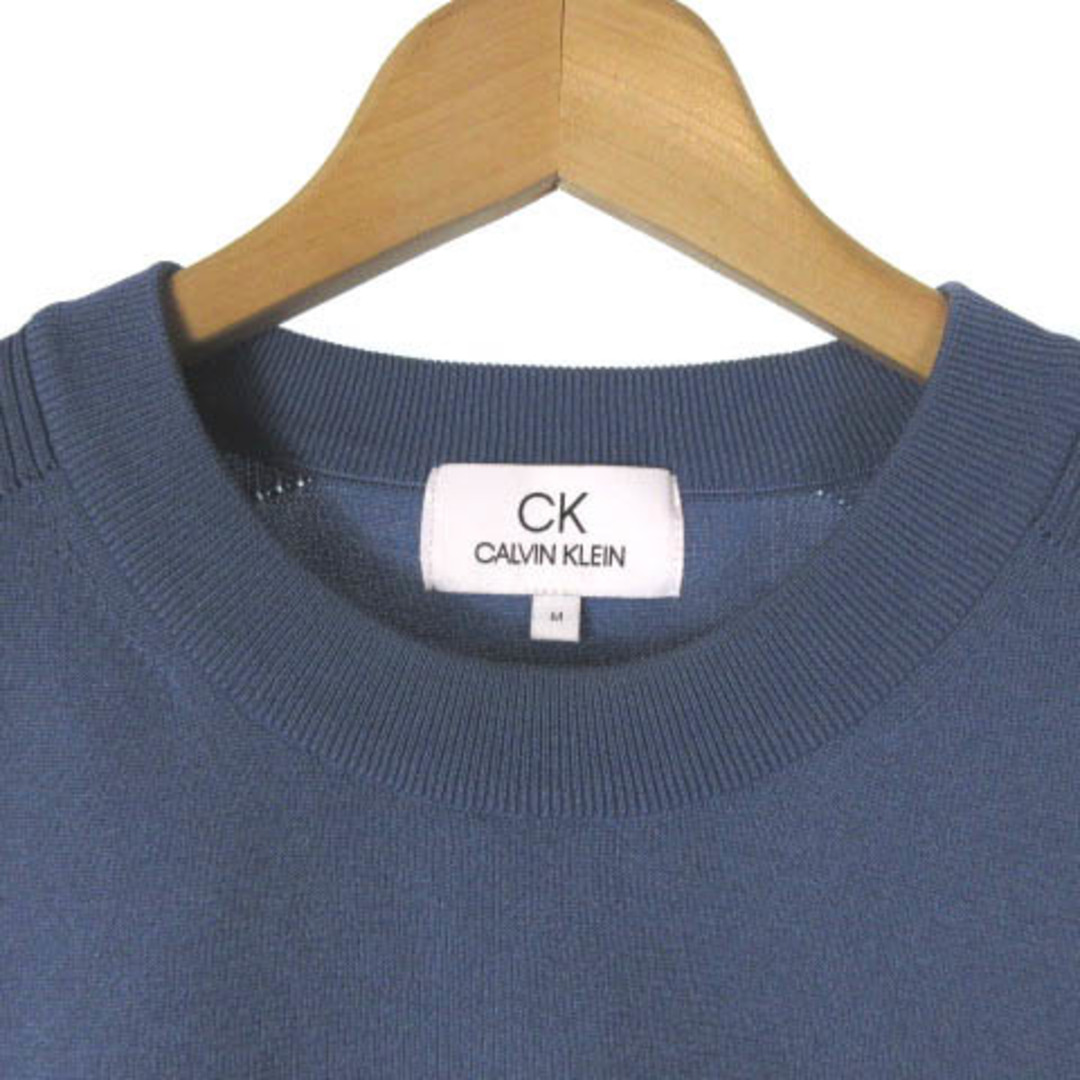 ck Calvin Klein(シーケーカルバンクライン)のシーケーカルバンクライン 20AW ニット セーター プルオーバー 長袖 青 M メンズのトップス(ニット/セーター)の商品写真