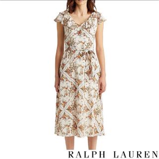 ラルフローレン(Ralph Lauren)の美品 LAUREN ラルフローレン ミディワンピース 2021ss(ロングワンピース/マキシワンピース)