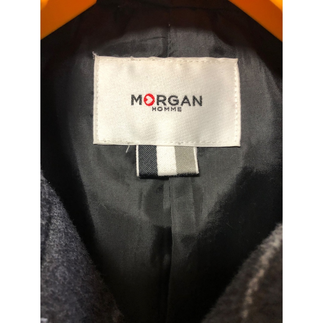 MORGAN HOMME(モルガンオム)のMORGAN HOMME ピーコート　グレー　シンプル　美品 メンズのジャケット/アウター(ピーコート)の商品写真