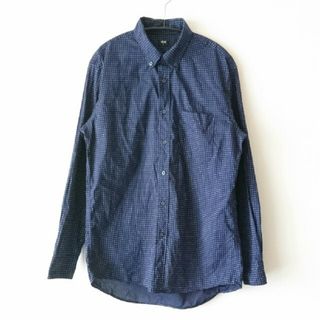 ユニクロ(UNIQLO)のボタンダウンシャツ☆ドット☆ネイビー(シャツ)